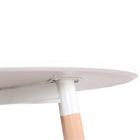 EGOONM-Mesa redonda nórdica de madera maciza, pequeña sala de estar familiar, Simple y moderna, mesa de comedor blanca - details 5