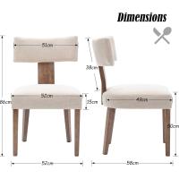 2 Sillas de Comedor de Lino, Sillas de Cocina con Patas de Madera, Sillas de Restaurante Clásicas, Sillas de Salón Tapizadas con Respaldo - details 1
