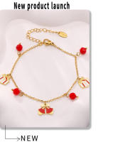 Lujoso collar de joyería temática brillante pendientes de pulsera Mujer impermeable Joyas de Maple inoxidable Exquisito conjunto - details 10