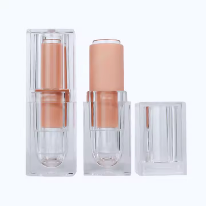 DIY 12,1mm cristal acrílico mate cosméticos contenedores recargables tubo de bálsamo labial tubo de lápiz labial cuadrado botellas de lápiz labial vacías - 1
