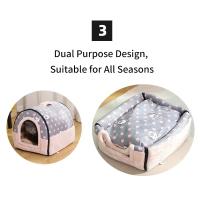 Cama plegable de invierno para mascotas, casa para perros, perrera para dormir, nido extraíble, cueva cerrada cálida, sofá, perrera grande, suministros para mascotas - details 3