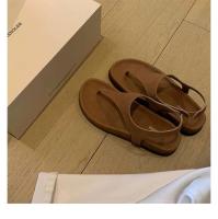 Sandalias de mujer de estilo romano con nicho de fondo plano de vacaciones con punta retro en espiga de temperamento minimalista - details 6