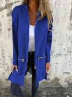 Chaquetas con capucha para mujer, abrigos de color sólido, sudaderas con capucha para mujer, moda de otoño - details 2