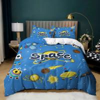 Juego de Ropa de Cama Espacial para Niños con Cubierta de Edredón de Estrellas de Universo Azul Tamaño Completo/Queen/King para Niños Niñas Adolescentes - details 5