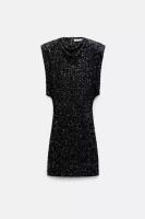 Elegante Falda Mini A-line de Cintura Alta Manga Sin Capas, Cremallera Oculta, Brillo de Lentejuelas Nueva Moda para Mujeres - details 12