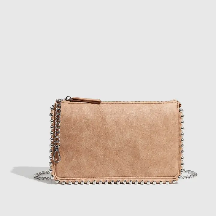 Bolso de cuentas tejidas, bolso de hombro de moda, bolso cuadrado pequeño de la cadena, bolso de las señoras de la cremallera - 1