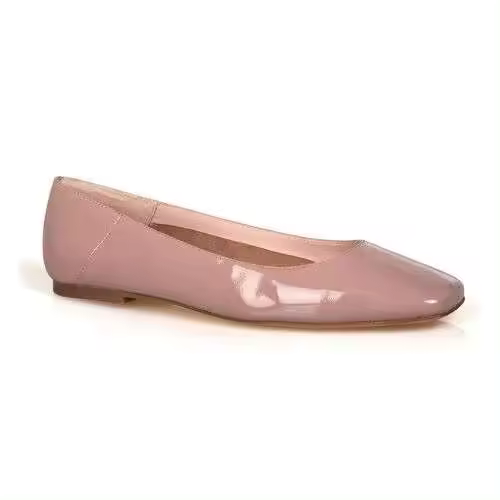 Zapatos elegantes de verano para mujer, estilo oficina, cómodos, informales, con punta cuadrada, tacones planos, sin forro, parte superior patentada - 1