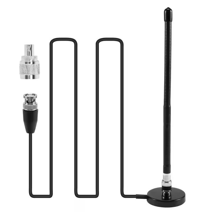 Antena aérea CB para Cobra Midland Uniden Maxon, Base magnética de látigo suave, conector BNC PL259, 27MHz - 1