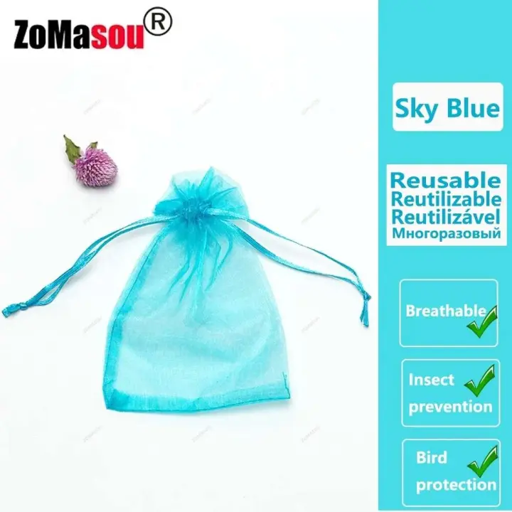 Bolsas de malla para verduras y fresas a prueba de pájaros para cultivo de plantas de protección de uvas, herramientas de jardín, 10-200 piezas. - 1