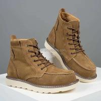 Nuevas botas formales de cuero genuino de alta calidad con hebilla de logotipo, correa de vaca real, zapatos clásicos Oxford para exteriores, senderismo para hombres - details 3