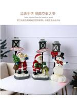 Adorno de Papá Noel, muñeco de nieve luminoso, artesanía de resina, ambiente navideño de escritorio, nuevo - details 1