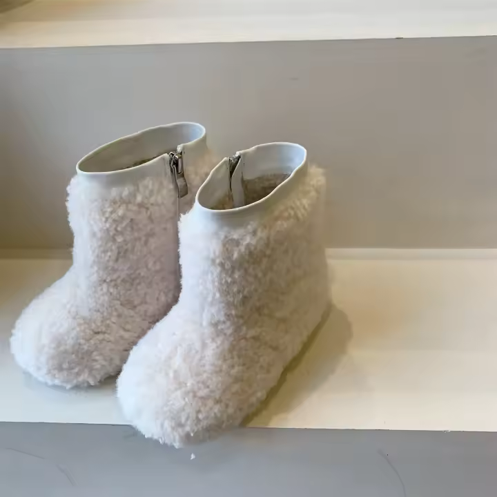 Botas de nieve invierno niñas botas esponjosas zapatos de algodón de felpa - 1