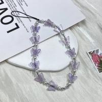 Cordón para teléfono móvil con cuentas de mariposa, llavero antipérdida Y2K de colores dulces, cristalino y bonito - details 2
