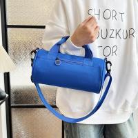 Bolsa de gimnasio cilíndrica de un hombro para mujer, bolso cruzado de nailon de Color sólido, gran capacidad, impermeable, bolsa de almacenamiento para Fitness y Yoga, deportes - details 21