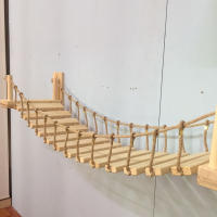 Puente montado en la pared para gatos, casa de árbol para mascotas, hamaca de Sisal, escalera de paso, rascador poste, marco de escalada, muebles, juguete para gatos - details 6