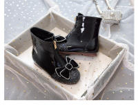 Nuevas botas de cuero de terciopelo para bebé, botas cortas de cristal de princesa - details 18