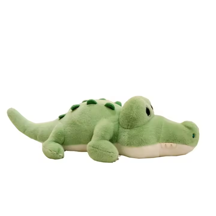 Peluches de animales de peluche de cocodrilo, almohadas abrazables, muñecos de peluche de cocodrilo verde - 1