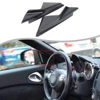 Utilizado para Nissan 370Z 2009-2020 pegatinas decorativas de pilar triangular interior delantero, decoración del pilar A del coche, patrón de fibra de carbono - details 2