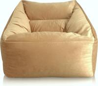 Reposapiés Salon de Lujo - [50x40x30 cm] Sofá Puf de Diseño con Relleno Incluido para Escritorio u Oficina - Taburete Bean Bag Silla Grande en Cuero Sintético Beige - details 51