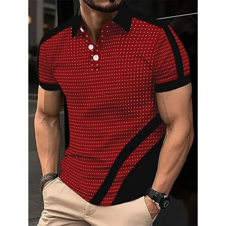 Polo de verano con botones, manga corta, a la moda para hombre, polo deportivo para hombre - 1