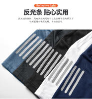 Verano de los hombres de hielo fresco tejido de manga corta tops fitness deportes transpirable fresco camiseta - details 9