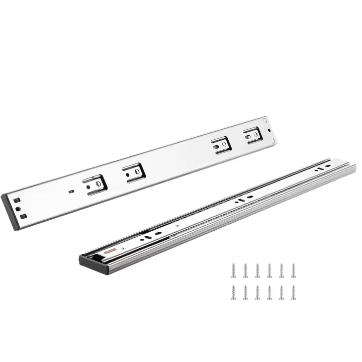SucceBuy 6 pares de rieles de montaje lateral para cajones de 457,2 mm, riel de acero de extensión completa resistente, guías de guía silenciosas de cierre suave, corredores de cocina con rodamiento de bolas, capacidad de carga de 100 libras - 1