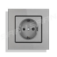 SRAN-enchufe eléctrico de pared para mejora del hogar, Panel de cristal templado, 16A, para UE y España - details 8