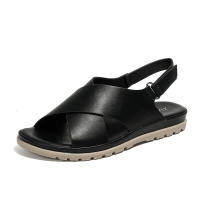 Sandalia 2025 Verano Nuevo estilo Cruz invertida con cómoda sensación de pie Sandalias planas para mujer - details 1