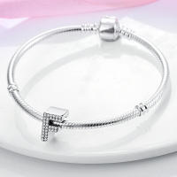 Series de Encantos de Plata Esterlina S925 Letras de Alfabeto Ajuste para Pulsera y Brazalete de 3mm Joyería Fina de Cumpleaños para Mujeres - details 5