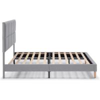 Estructura de cama tapizada de 30 cm, base para colchón, somier de láminas de madera, montaje sencillo - details 12
