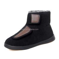 Nuevos botines negros de felpa adecuados para mujeres, cubiertas de gancho y bucle fáciles de usar, zapatos de nieve para mujeres mayores 35-46 grandes anti - details 0