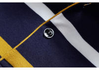 Polo de manga larga para hombre, Camiseta de algodón con bordado a rayas, informal, a la moda, novedad de primavera, 2024 - details 7