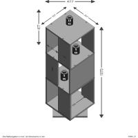 Estantería giratoria de imitación Madera de Roble arenosa Dimensiones 34 x 108 x 34 cm - details 1