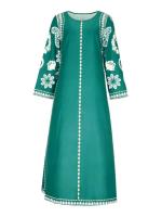 Mia Muse Ramadan Essentials Abaya clásico tradicional ral estampado manga acampanada cuello redondo Midi vestidos casuales - details 11