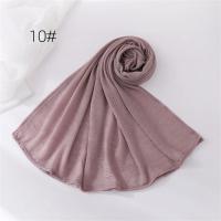 18 colores liso suave fino poliéster Hijabs mujeres largo musulmán chal bufanda turbante envolturas para la cabeza señora islámico 170*70Cm - details 19
