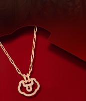 QееΙīп Collar Yu Yi mediano en oro amarillo de 18 quilates con diamantes y jade negro - details 10