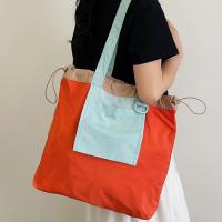 Bolso de compras plegable de color, bolso de bolsillo respetuoso con el medio ambiente de gran capacidad, bolso de mano con cordón impermeable reutilizable para niñas - details 3