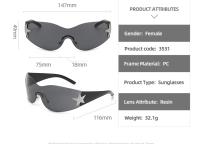 Nuevas gafas de sol Y2K Millennial Hottie Gafas de sol de aviador de una pieza Gafas de pentagrama - details 0