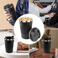 Taza de Café Roja de 380mL Termo de Acero Inoxidable 304 Portátil Antibacteriano para Coche - details 13