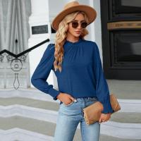Tops con cuello para mujer, camiseta de algodón lisa holgada para otoño e invierno, camiseta elegante, moda, - details 21