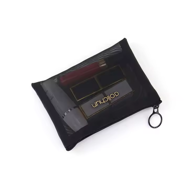 Bolsa negra con cremallera de gran capacidad, bolsa de lavado transparente, estuches de cosméticos, bolsas de cosméticos de malla, bolsa de aseo, bolsas de maquillaje - 1