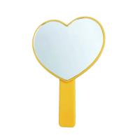 Handheld Mirror Small Heart Shaped Makeup Mirror Portable Plastic Travel Mirror for Women Girls