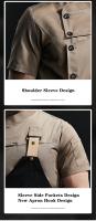 Chaqueta de cocina, uniforme de Catering, ropa de Chef de manga corta, camarera de Hotel, restaurante, ropa de trabajo, panadería, abrigo de Chef de Sushi, camisa de cocina - details 4
