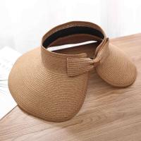 Nuevo sombrero con viseras de verano para mujer, sombreros de paja con lazo grande y ancho, gorros de protección UV para playa para mujer - details 13