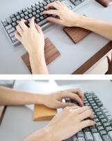 Reposamuñecas de madera de nogal, teclado mecánico Rainy75, alfombrilla para ratón con reposamanos, teclado antiestrés de madera maciza personalizado, accesorios de oficina - details 4