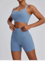 Conjunto deportivo USTADO de 2 UDS Yoga TRE para mujer, sujetador de entrenamiento transpirable Fiess, camiseta corta de manga larga para gimnasio, parte inferior ajustada para acampar - details 36