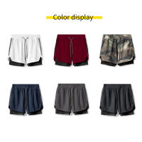 Pantalones Cortos Deportivos Ligeros y Secado Rápido Doble Capa para Entrenamiento en Gimnasio y Correr Ropa de Verano para Hombres - details 1