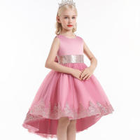 Vestido de niña elegante y moderno para princesa, con cola de malla y flores, ideal para presentaciones de piano. - details 20
