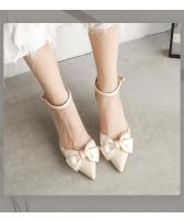 Zapatos de tacón alto con lazo, hebilla de una palabra, estilo stiletto, casual, individual para mujer - details 3