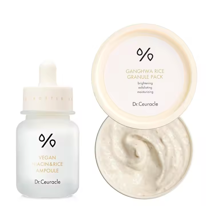 Dr.Ceuracle caliente |   Paquete de niacina y ampolla vegana + gránulos de arroz Ganghwa - 1
